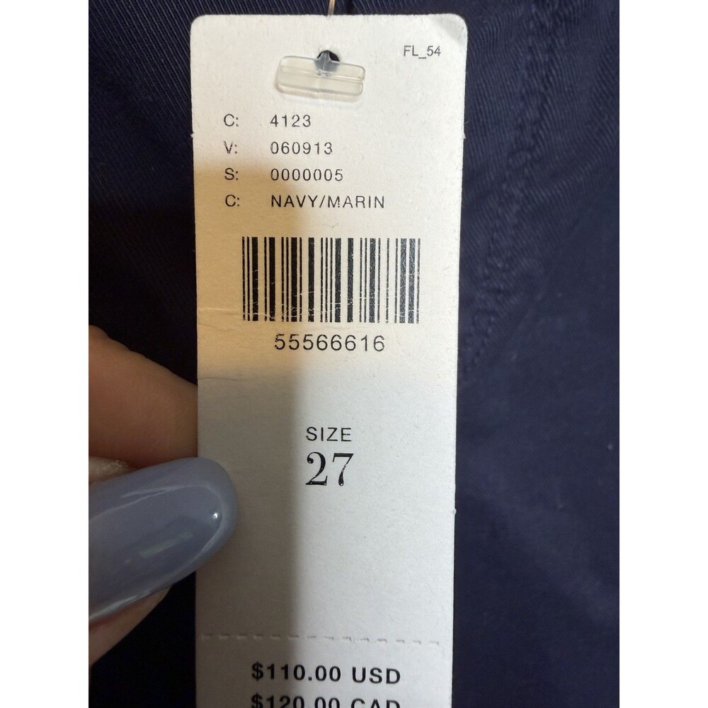 By Anthropologie Navy Chino Pant 27 NWT Americana Coastal Capsule Preppy - Picture 6 of 8